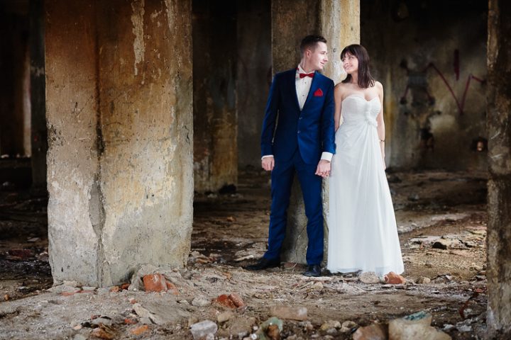 Plener w ruinach – fotografia ślubna śląsk